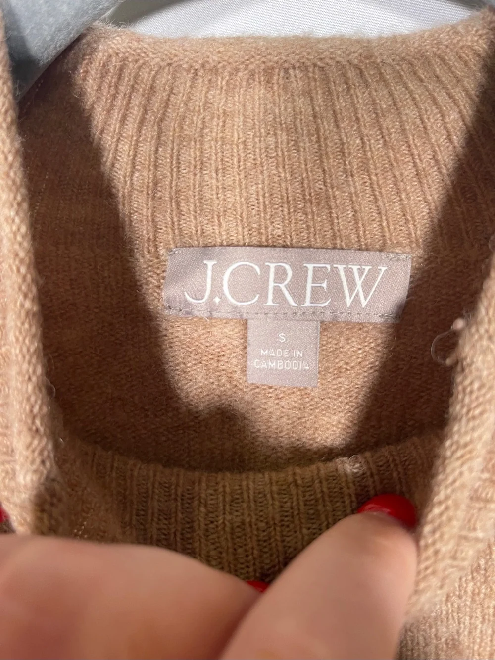 J. CREW WOMENS ROLLNECK SWEATER TAN BD613 SMALL